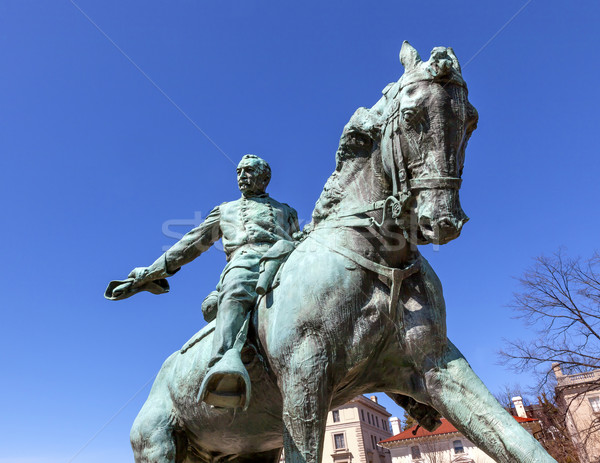 общий статуя круга гражданская война Вашингтон Сток-фото © billperry