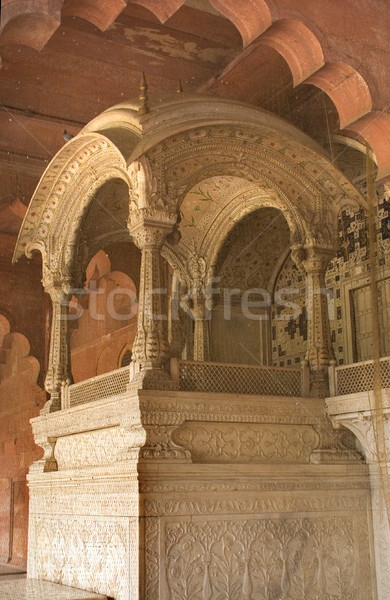 Throne Mughal Emperor Red Fort, Delhi, India Stock photo © billperry
