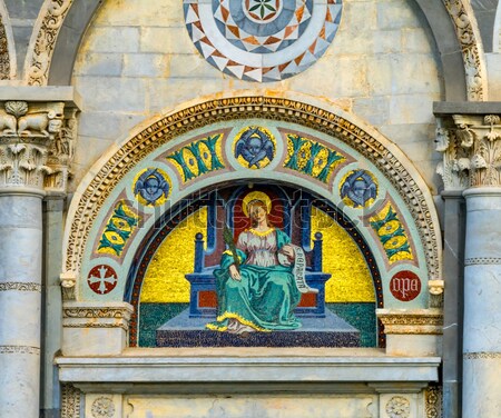 Laatste gebrandschilderd glas basiliek kathedraal Spanje Stockfoto © billperry