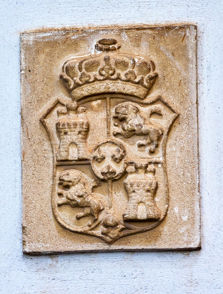 Alhambra palota királyi címer Spanyolország kő Stock fotó © billperry