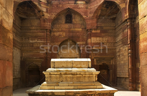 Mormânt Delhi India piatra de nisip pereţi călători Imagine de stoc © billperry
