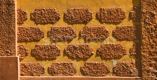 Orange Adobe Wall Patterns Queretaro Mexico Stock photo © billperry