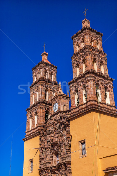Christmas Parroquia Cathedral Spires Bell Towers Dolores Hidalal Stock photo © billperry
