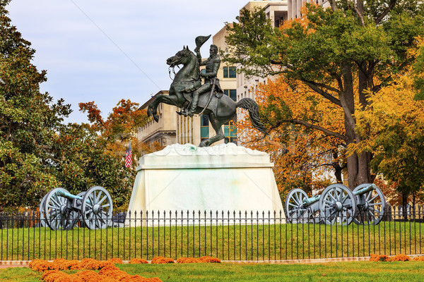 Statuie parc toamnă Pennsylvania pătrat Washington DC Imagine de stoc © billperry
