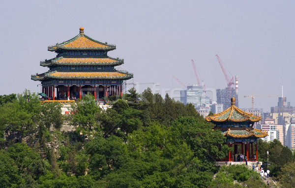Jingshan Park Pavilions Beijing, China Stock photo © billperry