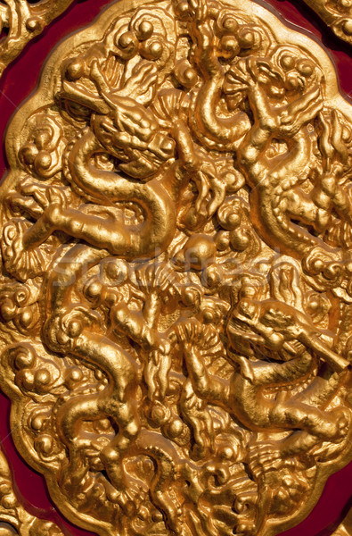 Golden Dragons Decoration Gugong Forbidden City Palace Beijing C Stock photo © billperry