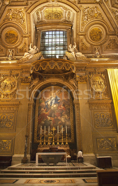 Cleaning the Basilica Vatican Inside Shrine Mary Rome Italy Stock photo © billperry