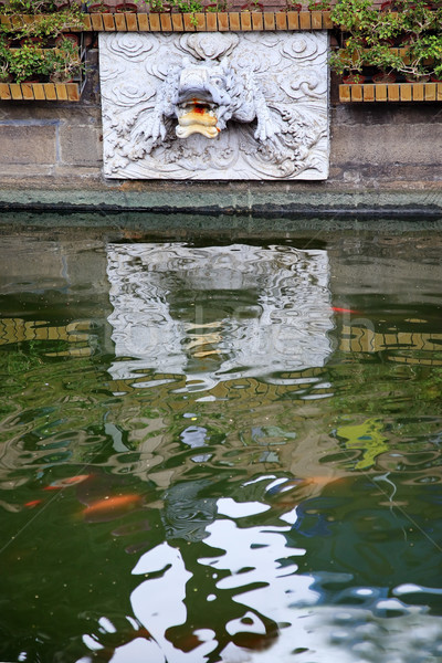 Dragon Water Spout Shanghai Yuyuan Garden with Reflections China Stock photo © billperry