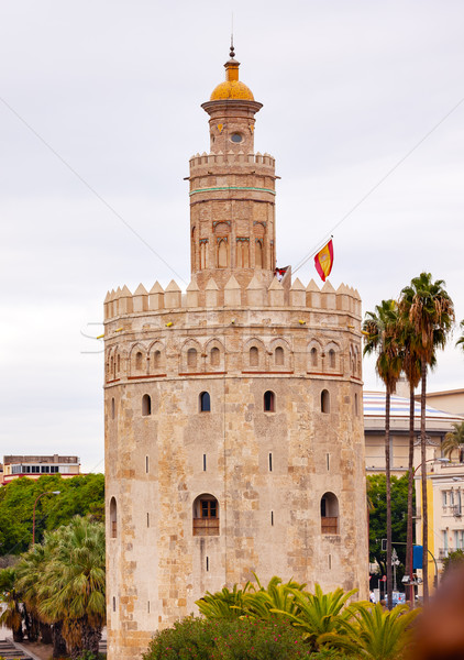 Torre del Oro Old Moorish Watchtower Seville Andalusia Spain Stock photo © billperry