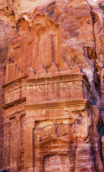 Rose Red Yellow Rock Tomb Street of Facades Petra Jordan  Stock photo © billperry