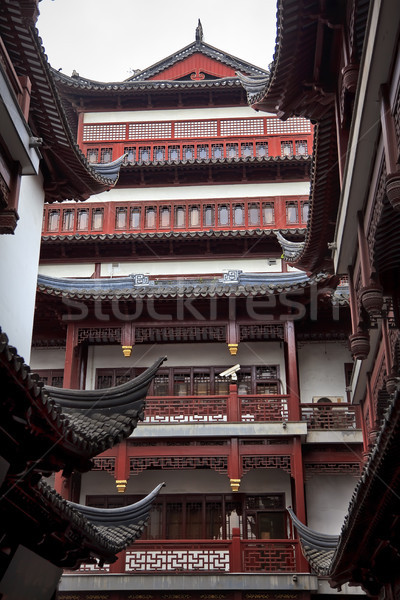Vieux Shanghai rouge toits jardin réflexions [[stock_photo]] © billperry