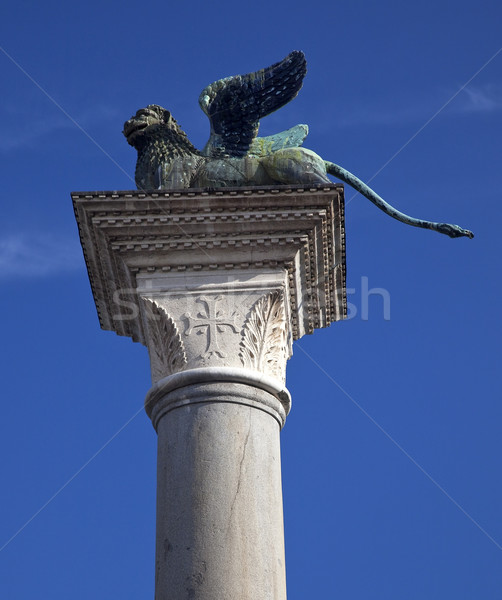 Stock photo: Saint Marks Winged Lion Column Venice Italy