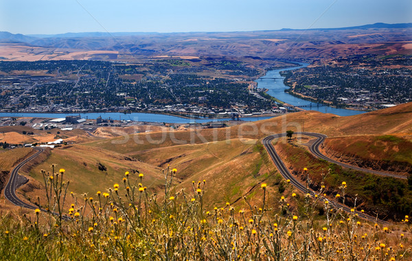 Stockfoto: Heuvel · slang · rivier · Idaho · haven