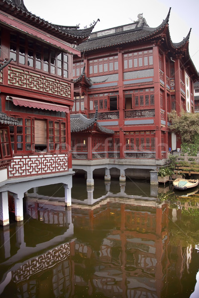 Vecchio Shanghai giardino riflessioni Cina case Foto d'archivio © billperry