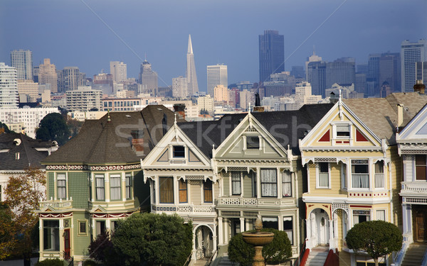 Häuser modernen Wolkenkratzer San Francisco Skyline Kalifornien Stock foto © billperry