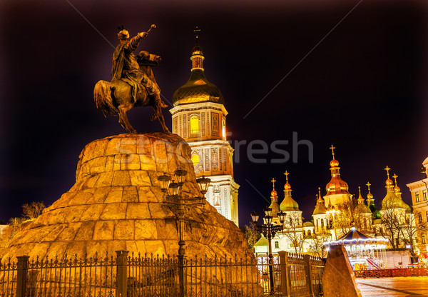 Bogdan Khmelnitsky Equestrian Statue Saint Sophia Sofiyskaya Squ Stock photo © billperry