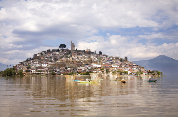 Isla lago México cielo agua peces Foto stock © billperry