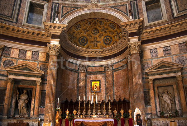 Altar aur icoană Roma Italia lumânări Imagine de stoc © billperry