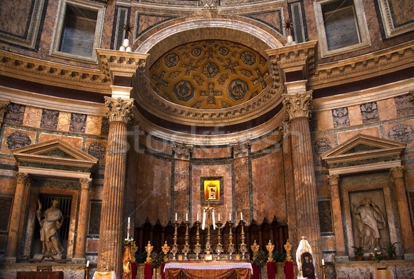 Foto d'archivio: Altare · oro · icona · Roma · Italia · candele