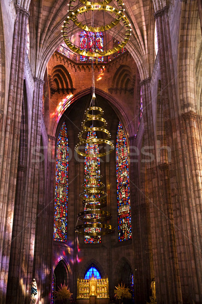 Temple of Atonement Inside Wide View Stained Glass and Altar Stock photo © billperry