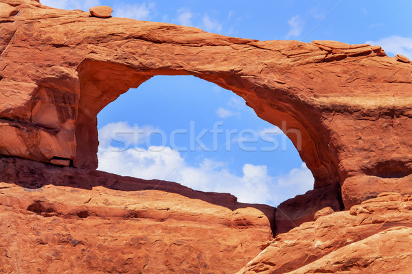 Piros barna sziluett ív kő kanyon Stock fotó © billperry