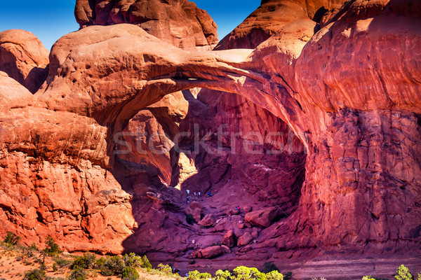 Double Arch Rock Canyon Windows Section Arches National Park Moa Stock photo © billperry