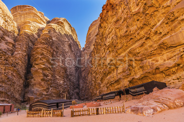 Bedouin Camp Barrah Siq Valley of Moon Wadi Rum Jordan Stock photo © billperry
