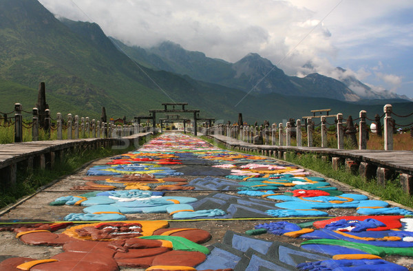 Stock foto: Dorf · China · Minderheit · besitzen · Religion · Landschaft