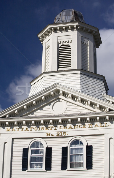 Grange Hall Old White Building Steeple Mattapoisett Massachusett Stock photo © billperry