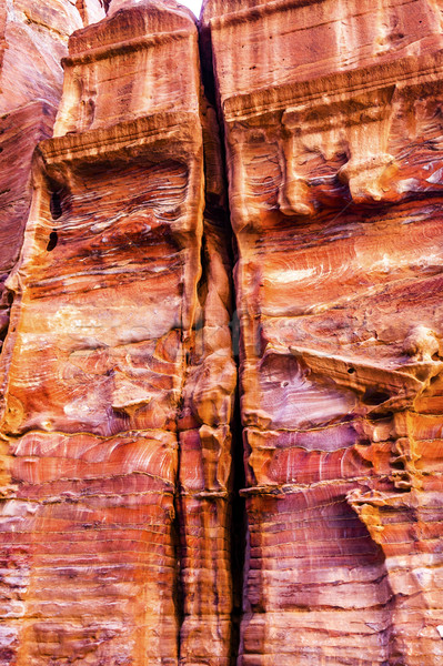 Rose Red Rock Tomb Street of Facades Petra Jordan  Stock photo © billperry