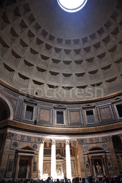 3pm Pantheon Sundial Effect Cupola Ceiling Hole  Rome Italy Stock photo © billperry