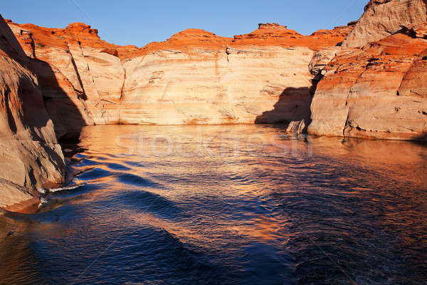 Orange Antelope Canyon Blue Water Reflection Lake Powell Arizona Stock photo © billperry