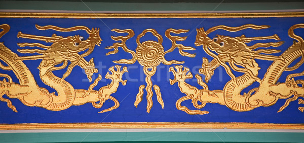 Golden Dragon Decorations Gugong Forbidden City Palace Beijing C Stock photo © billperry