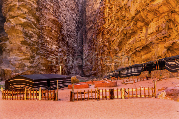 Bedouin Camp Barrah Siq Valley of Moon Wadi Rum Jordan Stock photo © billperry