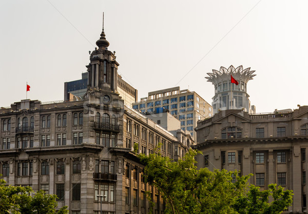 Foto d'archivio: Vecchio · edifici · moderno · Shanghai · Cina · business