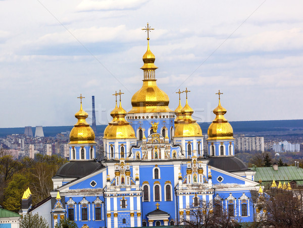 Saint Michael Monastery Cathedral Spires Tower Kiev Ukraine Stock photo © billperry