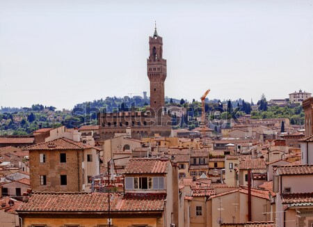 Palazzo Vecchio Arnolfo Tower Florence Rooftops Italy Stock photo © billperry