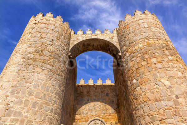 Avila Castle Town Walls Arch Gate Cityscape Castile Spain Stock photo © billperry