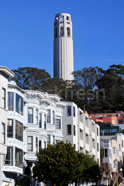 Torre fila case San Francisco California Hill Foto d'archivio © billperry