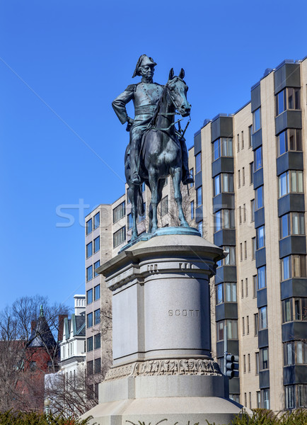Ogólny posąg kółko Waszyngton Washington DC brąz Zdjęcia stock © billperry