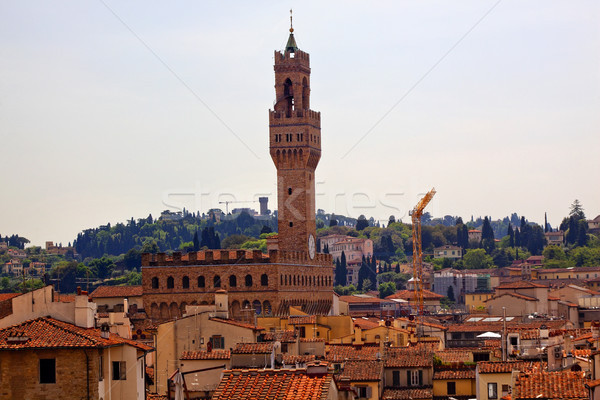 Palazzo Vecchio Arnolfo Tower Florence Rooftops Italy Stock photo © billperry