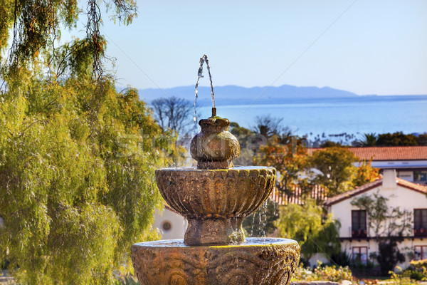 Fountain Pacific Ocean Mission Santa Barbara California Stock photo © billperry