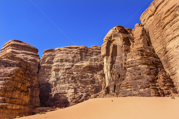 Hiking Sand Dune Barrah Siq Valley of Moon Wadi Rum Jordan Stock photo © billperry