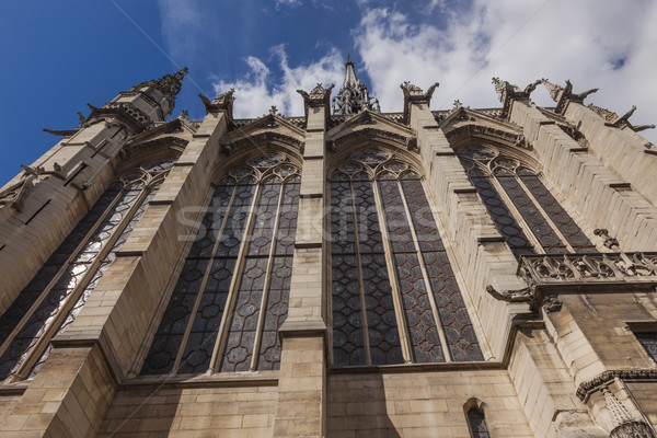 Zdjęcia stock: Witraże · katedry · fasada · Paryż · Francja · święty