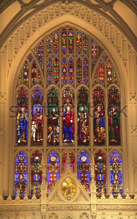 Altar Crucifix King Louis 9th Stained Glass Basilica Saint Louis Stock photo © billperry