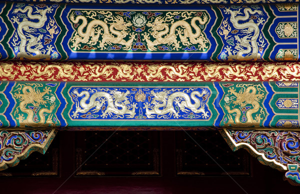 Golden Drachen Dekorationen Palast Peking Stock foto © billperry