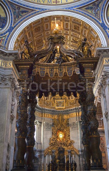 Vatican Inside Bernini's Baldacchino Rome Italy Stock photo © billperry