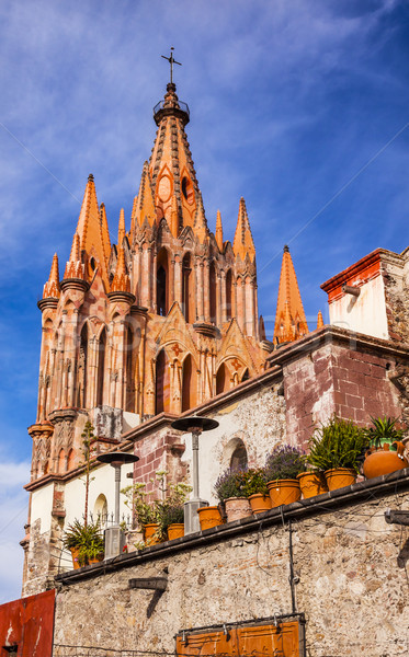 Parroquia Archangel Church Wall San Miguel de Allende Mexico Stock photo © billperry
