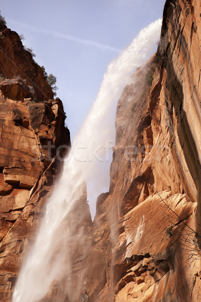 Falling Water Weeping Rock Waterfall Red Rock Wall Zion Canyon N Stock photo © billperry