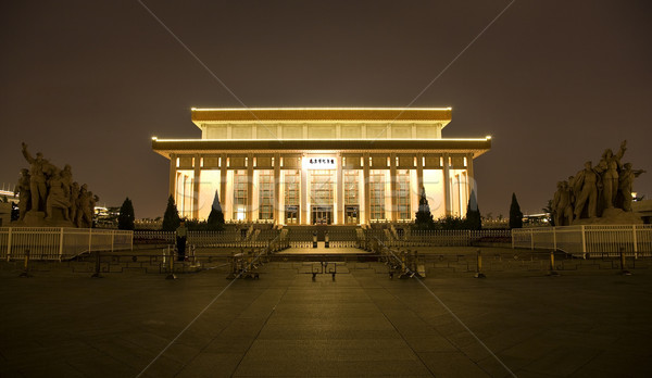 Mao Tomb Statues Looking North Tiananmen Square Beijing China Stock photo © billperry